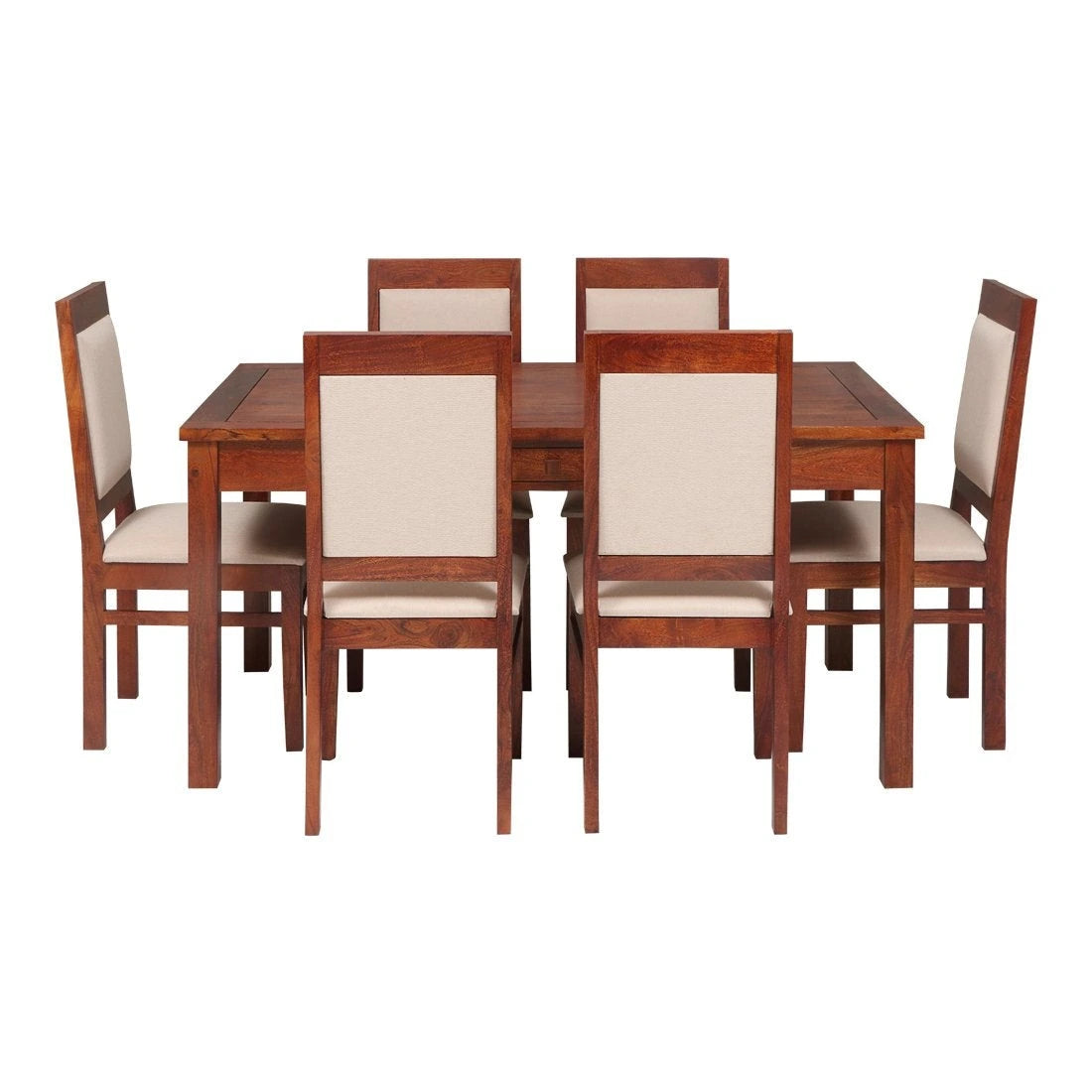 Lunora Sheesham Wood 6-Seater Dining Set with Lunora Sheesham Wood Dining Chairs