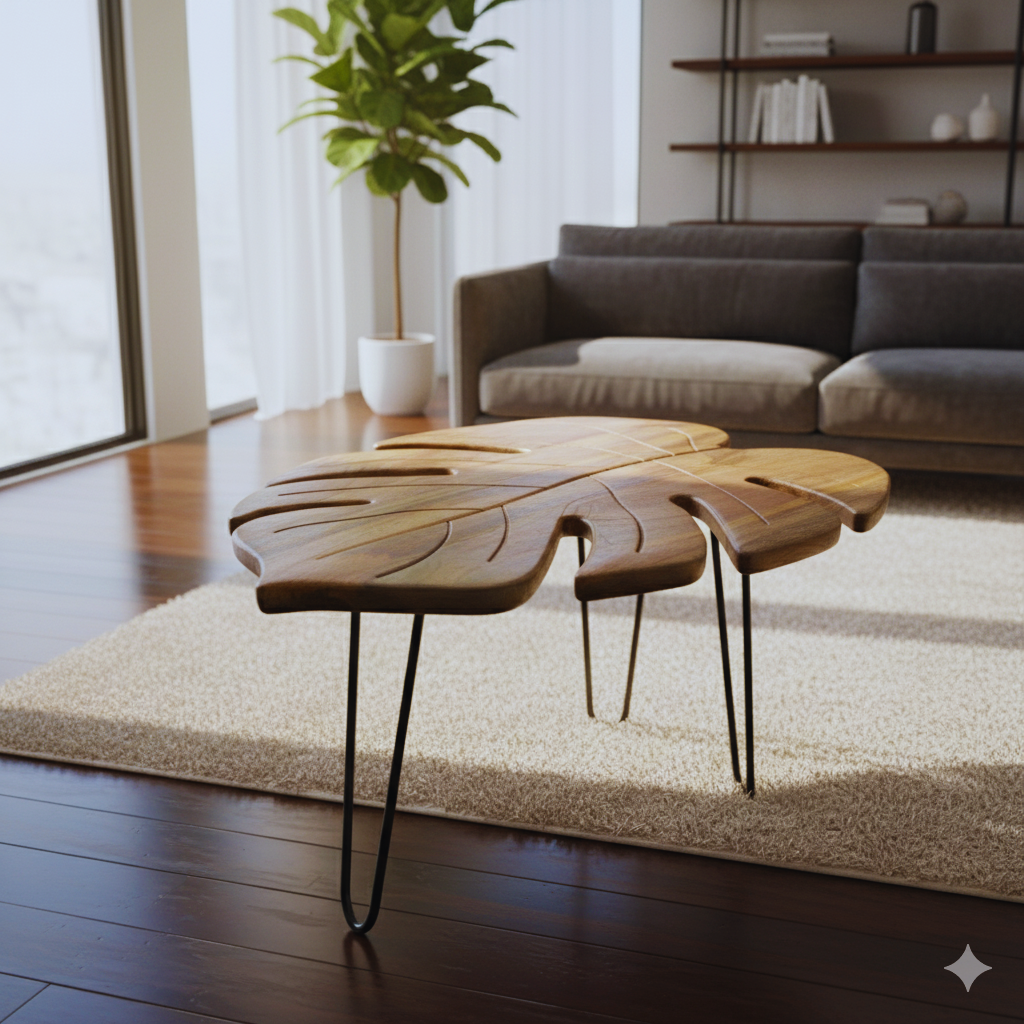 Woodlas Large Artisan Leaf Coffee Table