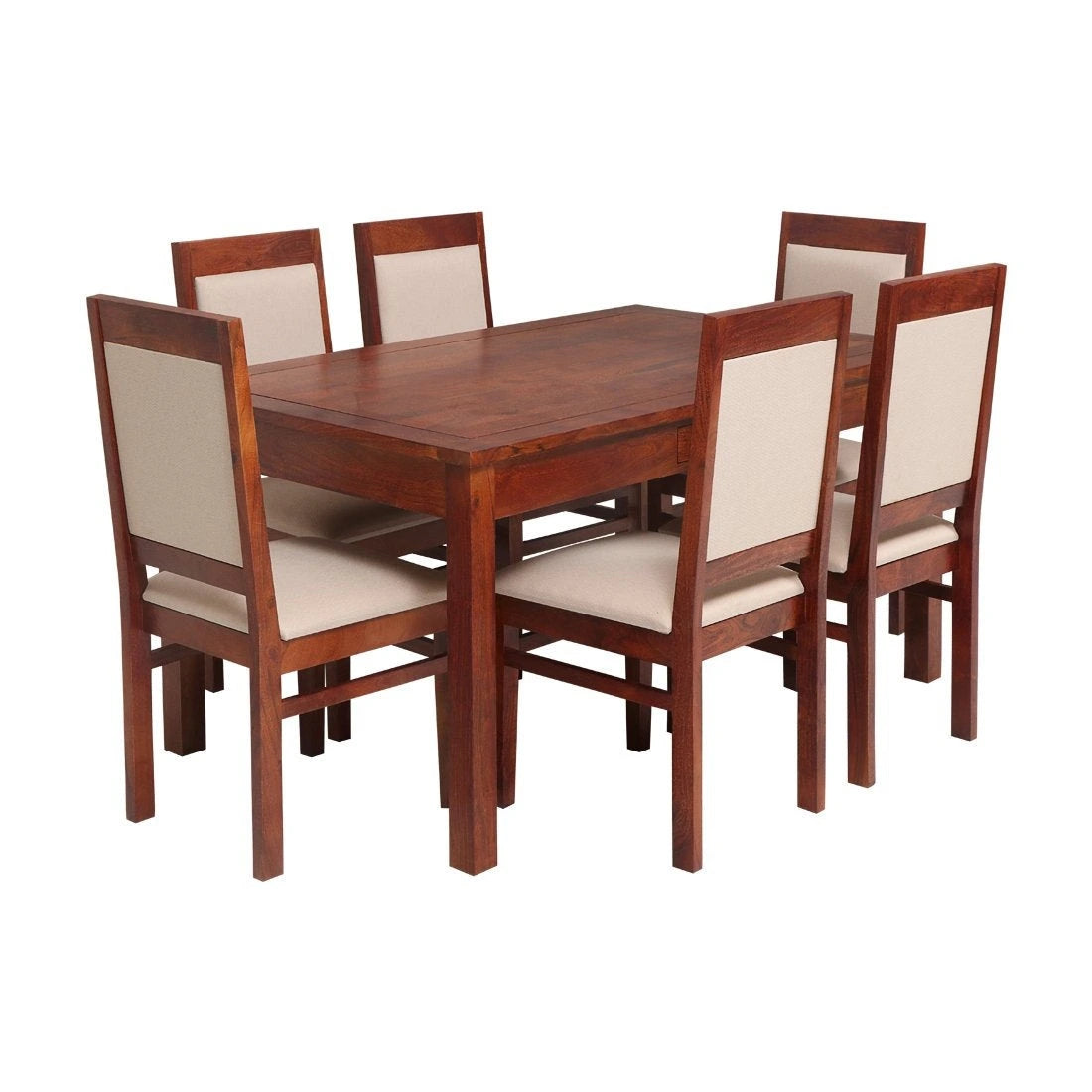 Lunora Sheesham Wood 6-Seater Dining Set with Lunora Sheesham Wood Dining Chairs