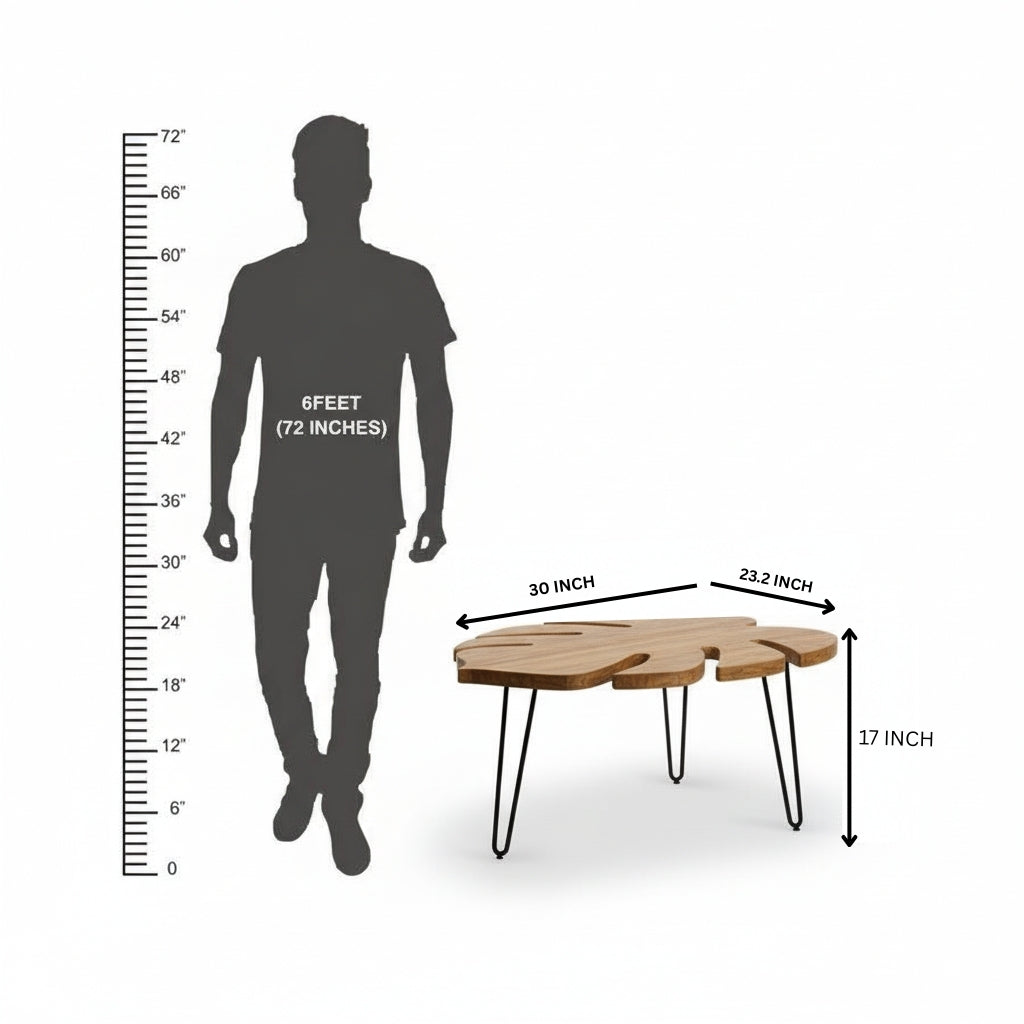 Woodlas Large Artisan Leaf Coffee Table