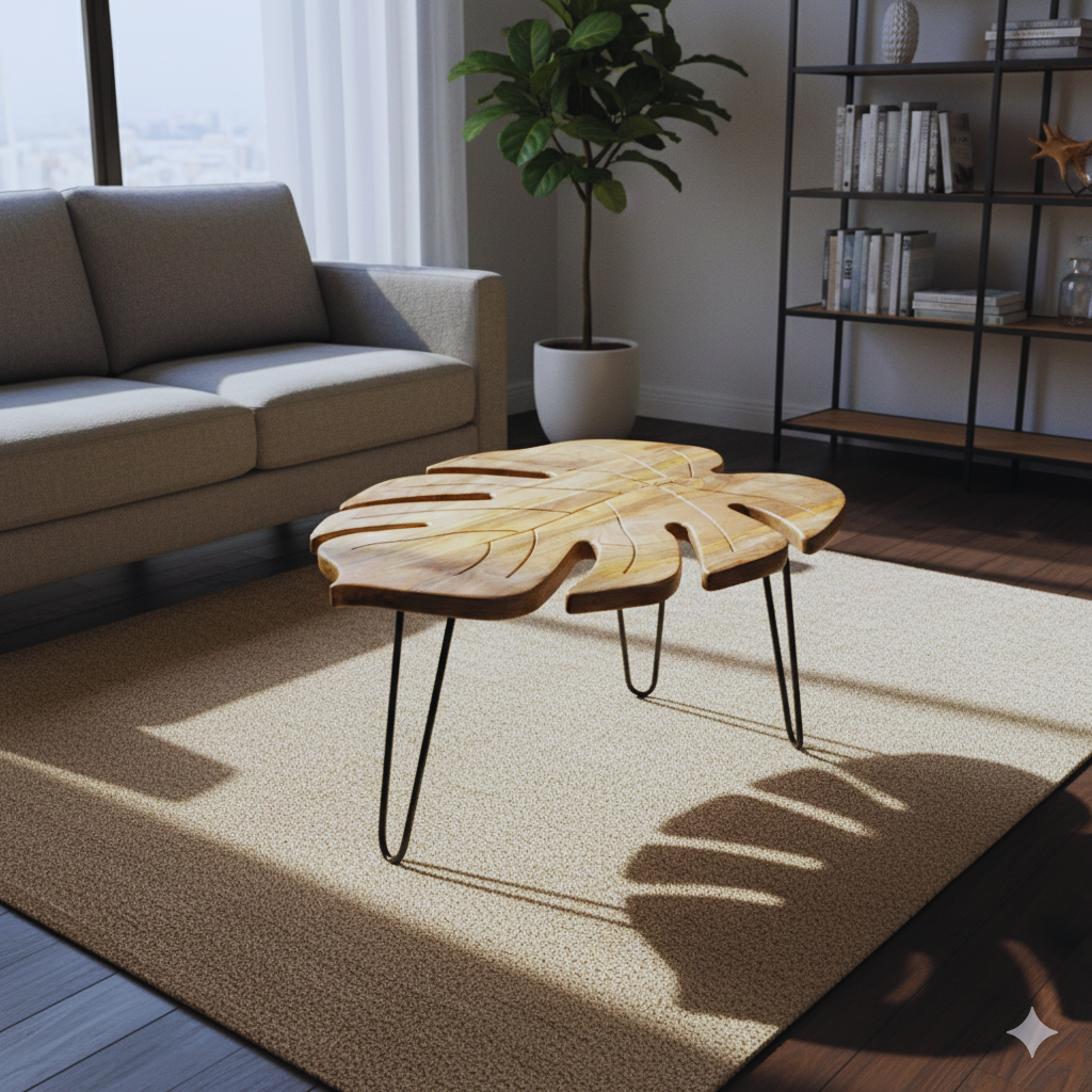Woodlas Large Artisan Leaf Coffee Table