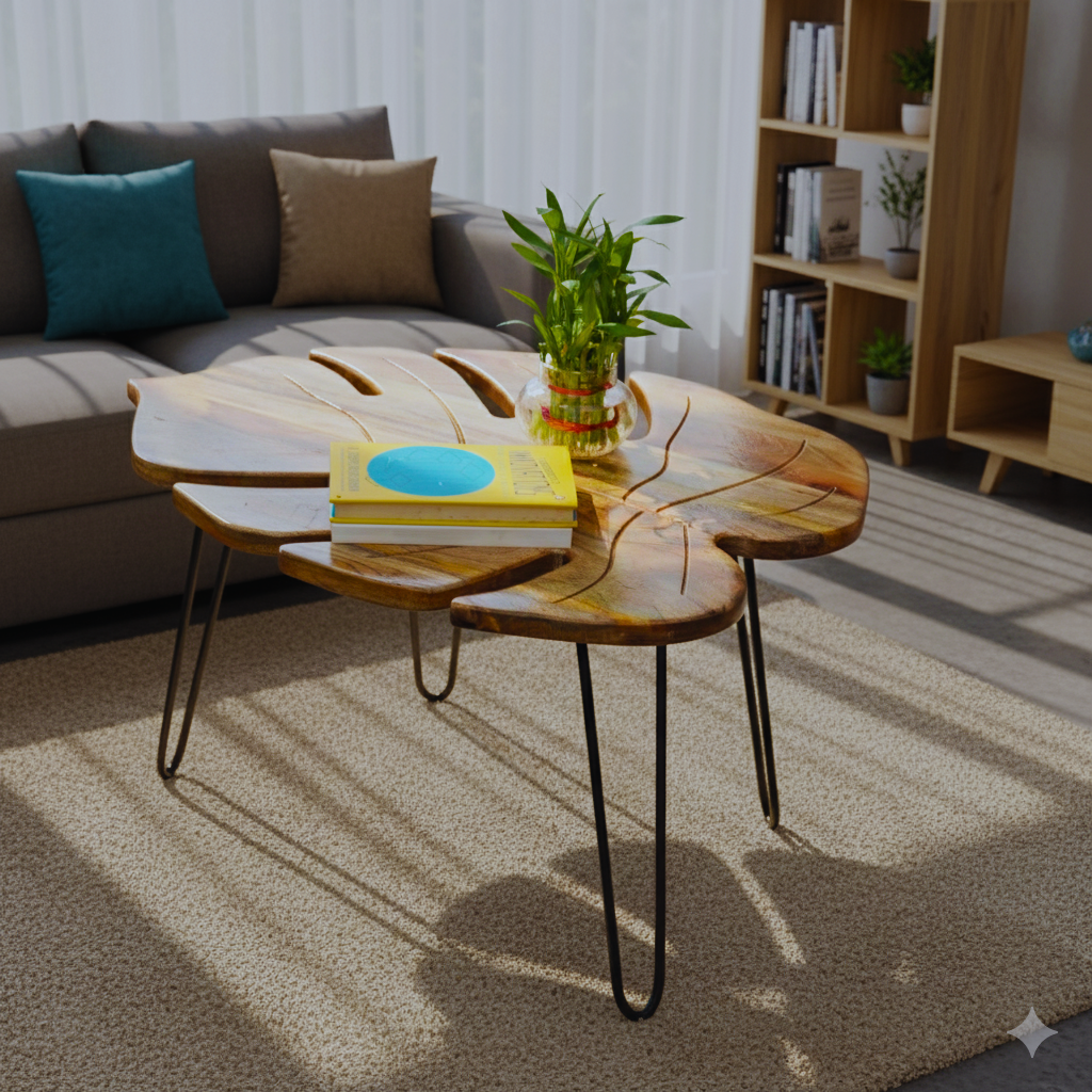 Woodlas Large Artisan Leaf Coffee Table