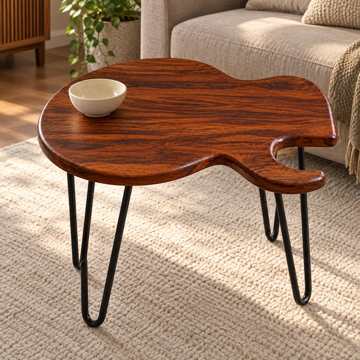 Unique Guitar Shape Coffee Table