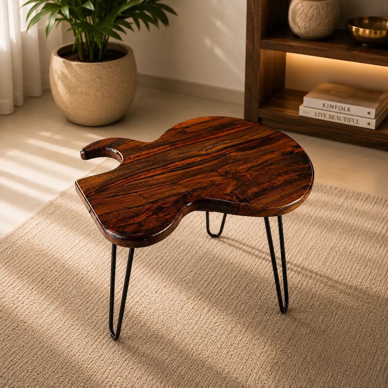 Unique Guitar Shape Coffee Table