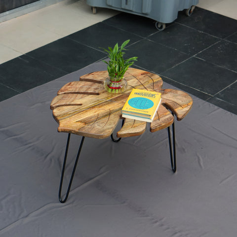 Woodlas Large Artisan Leaf Coffee Table – Default Title