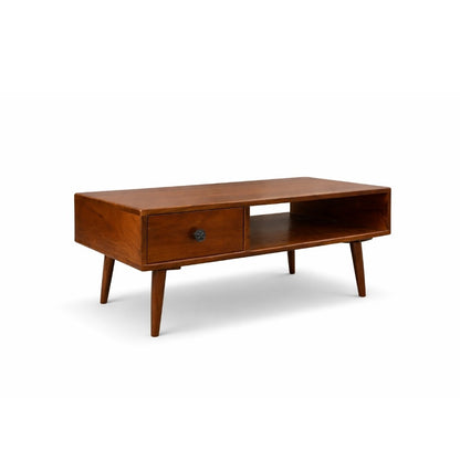 Woodlas Jodi Solid Wood Coffee Table with Drawer & Self