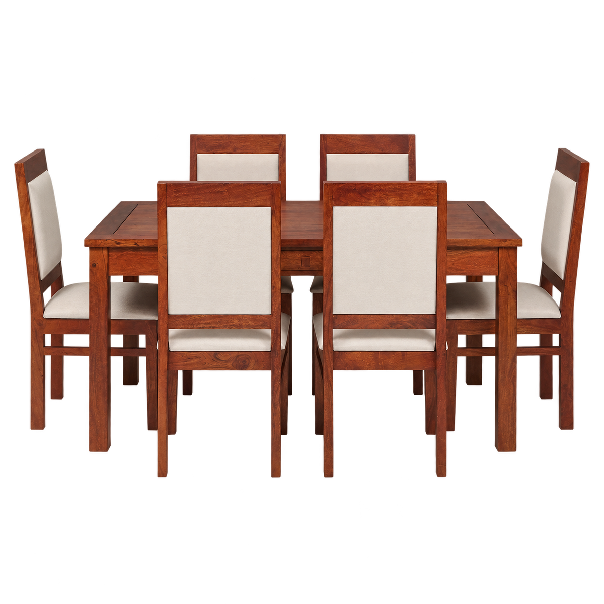 Lunora Sheesham Wood 6-Seater Dining Set with Lunora Sheesham Wood Dining Chairs