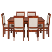 Lunora Sheesham Wood 6-Seater Dining Set with Lunora Sheesham Wood Dining Chairs