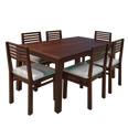 Saanjh Solid Wood 6-Seater Dining Set with Saanjh Solid Wood Dining Chairs
