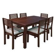Saanjh Solid Wood 6-Seater Dining Set with Saanjh Solid Wood Dining Chairs