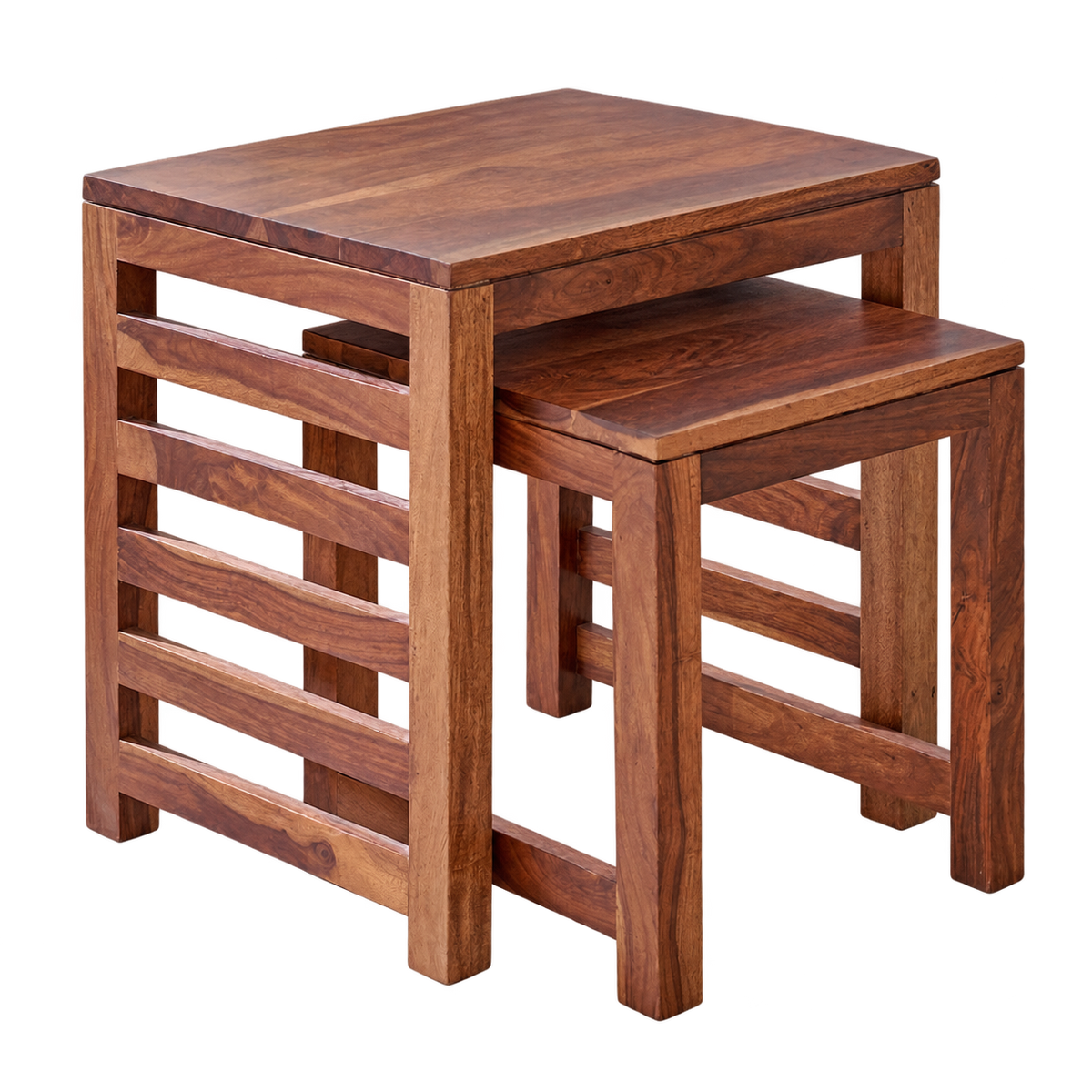 Adana Grand Sheesham Wood Nest of 2 Tables - Honey
