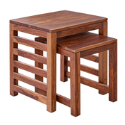 Adana Grand Sheesham Wood Nest of 2 Tables - Honey