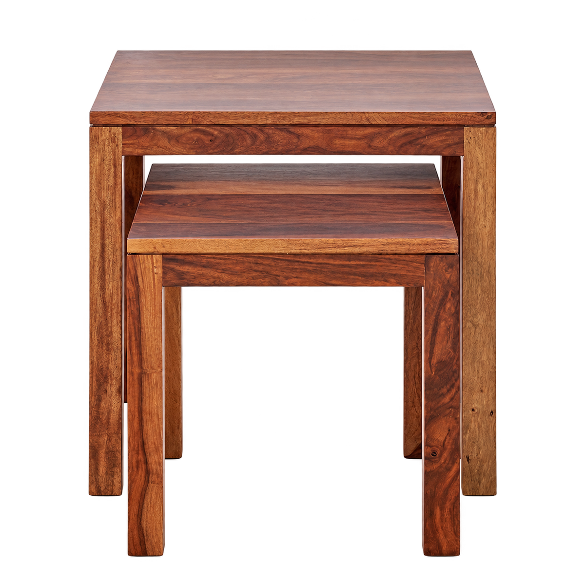 Adana Grand Sheesham Wood Nest of 2 Tables - Honey