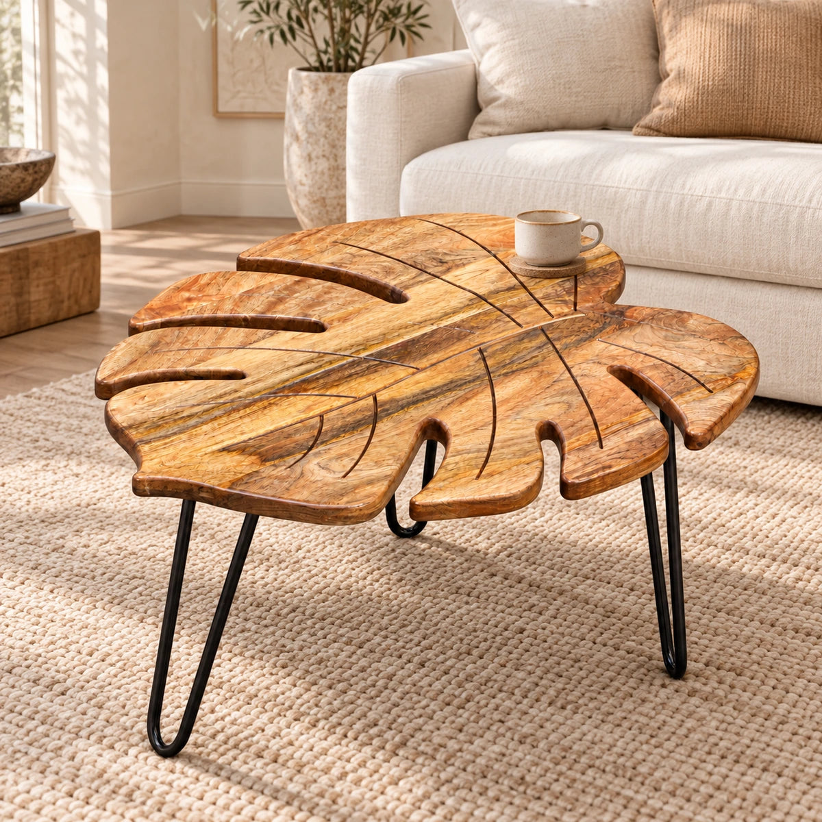 Woodlas Large Artisan Leaf Coffee Table