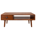 Woodlas Jodi Solid Wood Coffee Table with Drawer & Self