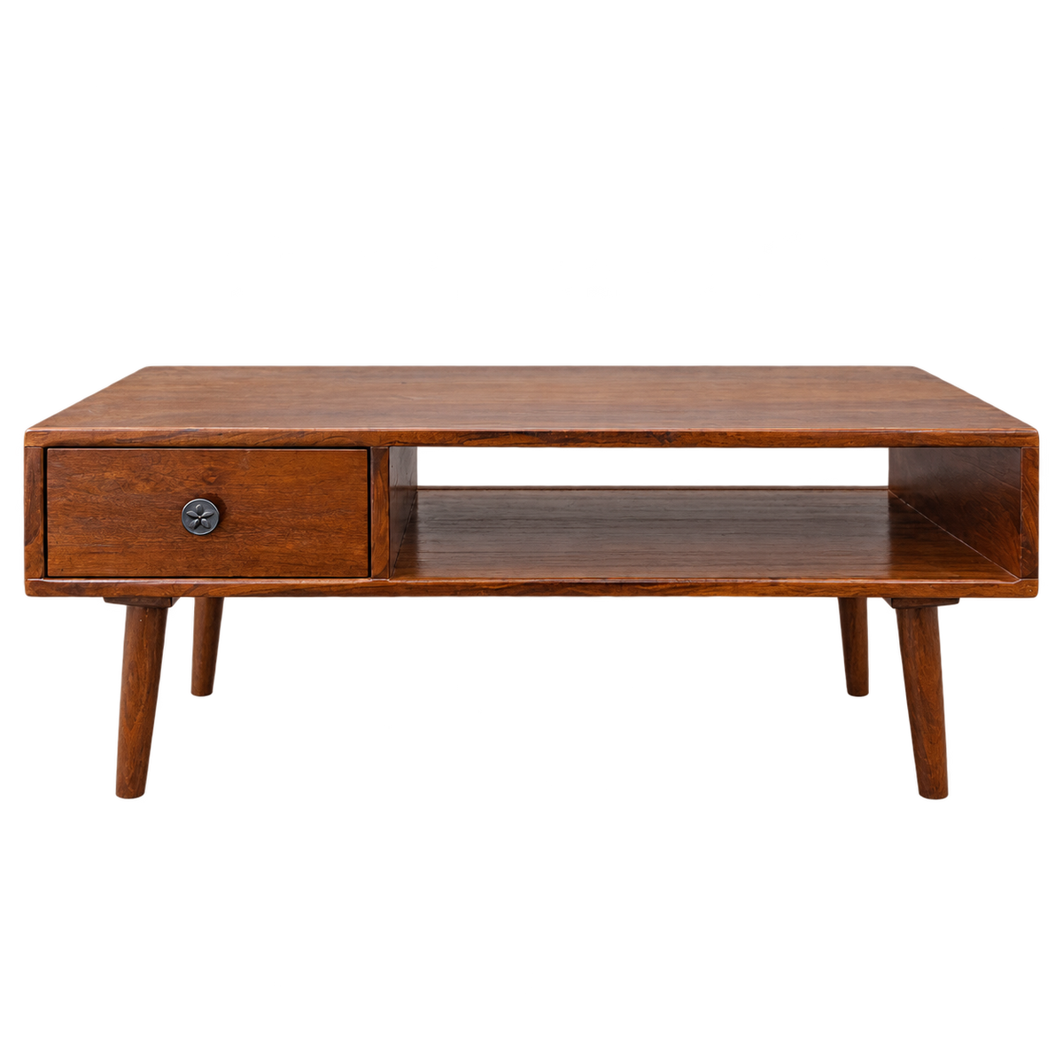 Woodlas Jodi Solid Wood Coffee Table with Drawer & Self