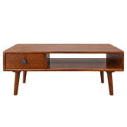 Woodlas Jodi Solid Wood Coffee Table with Drawer & Self