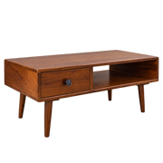 Woodlas Jodi Solid Wood Coffee Table with Drawer & Self